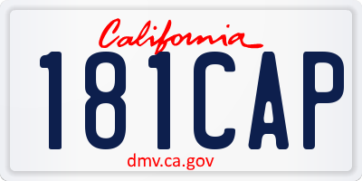 CA license plate 181CAP