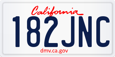 CA license plate 182JNC