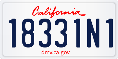 CA license plate 18331N1