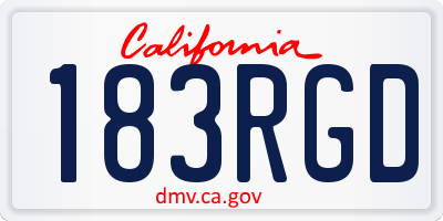 CA license plate 183RGD