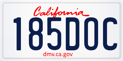 CA license plate 185DOC