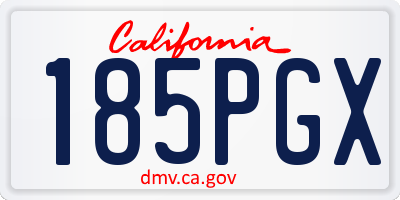 CA license plate 185PGX