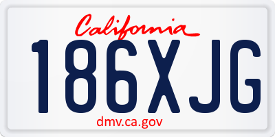 CA license plate 186XJG