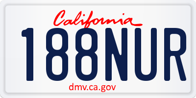 CA license plate 188NUR