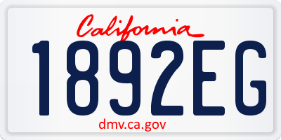 CA license plate 1892EG