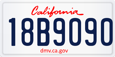 CA license plate 18B9090