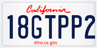 CA license plate 18GTPP2