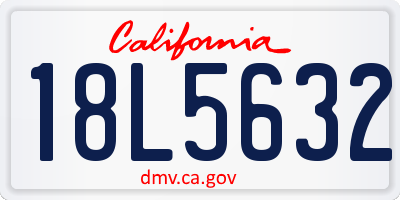 CA license plate 18L5632