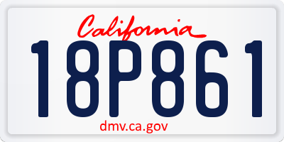 CA license plate 18P861