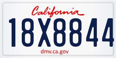 CA license plate 18X8844