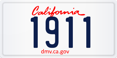 CA license plate 1911