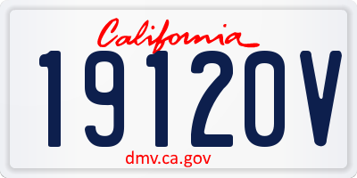 CA license plate 19120V