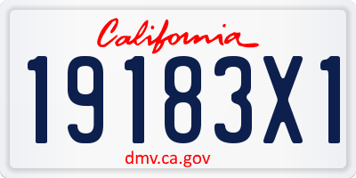 CA license plate 19183X1