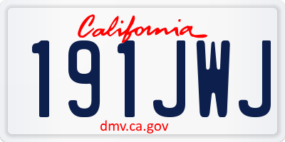 CA license plate 191JWJ