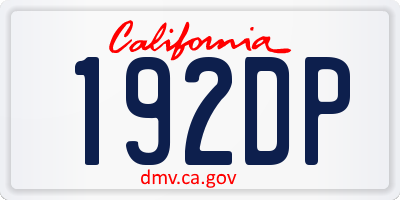 CA license plate 192DP