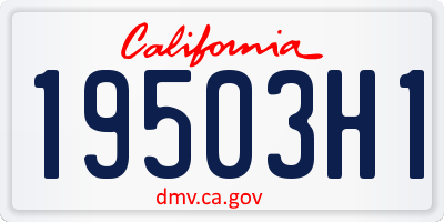 CA license plate 19503H1