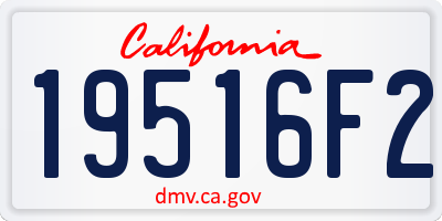 CA license plate 19516F2