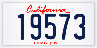 CA license plate 19573