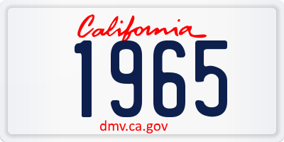 CA license plate 1965