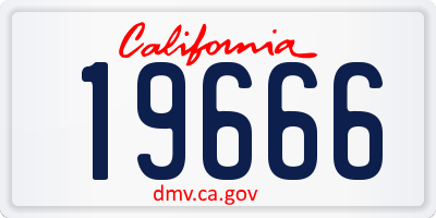 CA license plate 19666