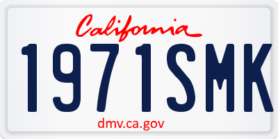 CA license plate 1971SMK