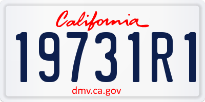 CA license plate 19731R1