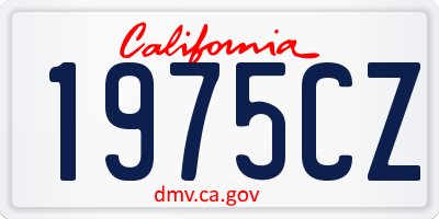 CA license plate 1975CZ