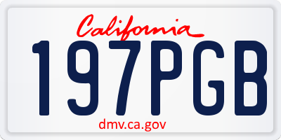 CA license plate 197PGB