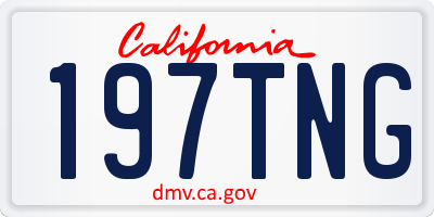 CA license plate 197TNG