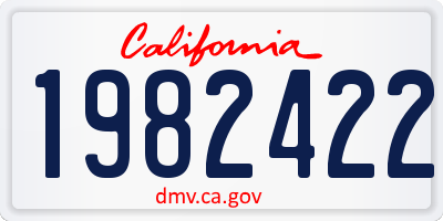 CA license plate 1982422