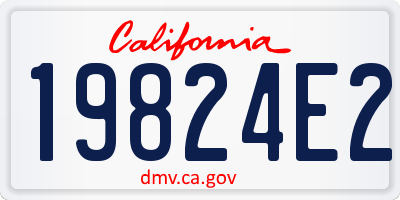 CA license plate 19824E2