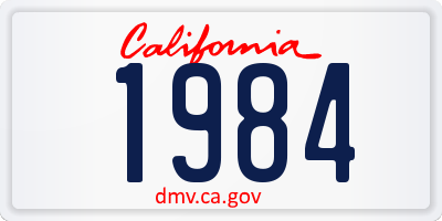 CA license plate 1984