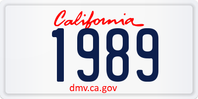 CA license plate 1989