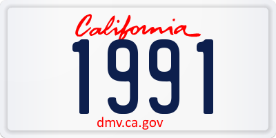 CA license plate 1991