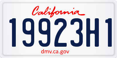 CA license plate 19923H1