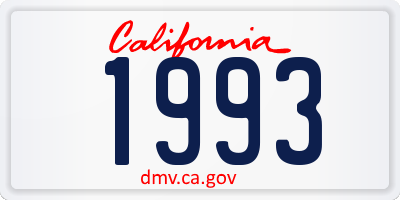 CA license plate 1993