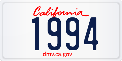 CA license plate 1994