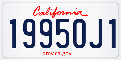 CA license plate 19950J1