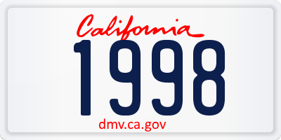 CA license plate 1998