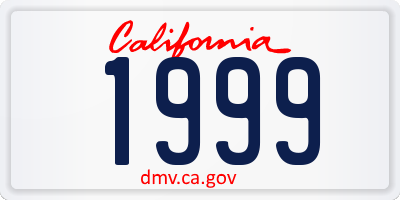 CA license plate 1999