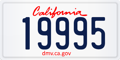 CA license plate 19995