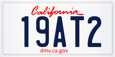 CA license plate 19AT2