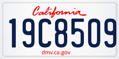 CA license plate 19C8509