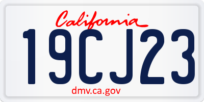 CA license plate 19CJ23