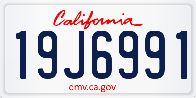 CA license plate 19J6991