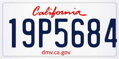 CA license plate 19P5684