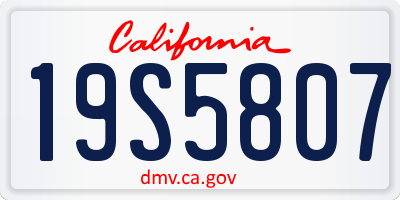 CA license plate 19S5807