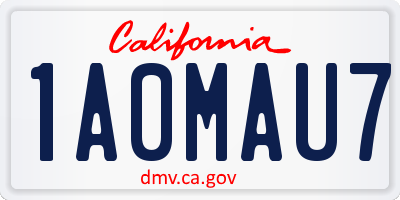 CA license plate 1A0MAU7