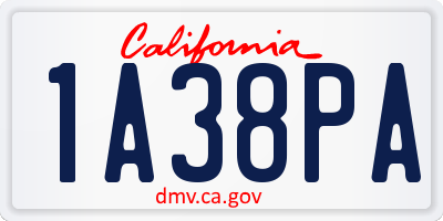 CA license plate 1A38PA