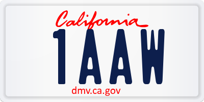 CA license plate 1AAW